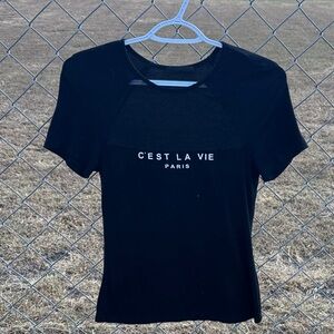 Chic black short sleeve shirt